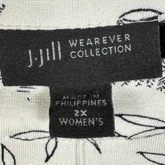 J Jill Wearever Collection Top Womens 2X White Tropical Print Sleeveless Stretch - Picture 6 of 12